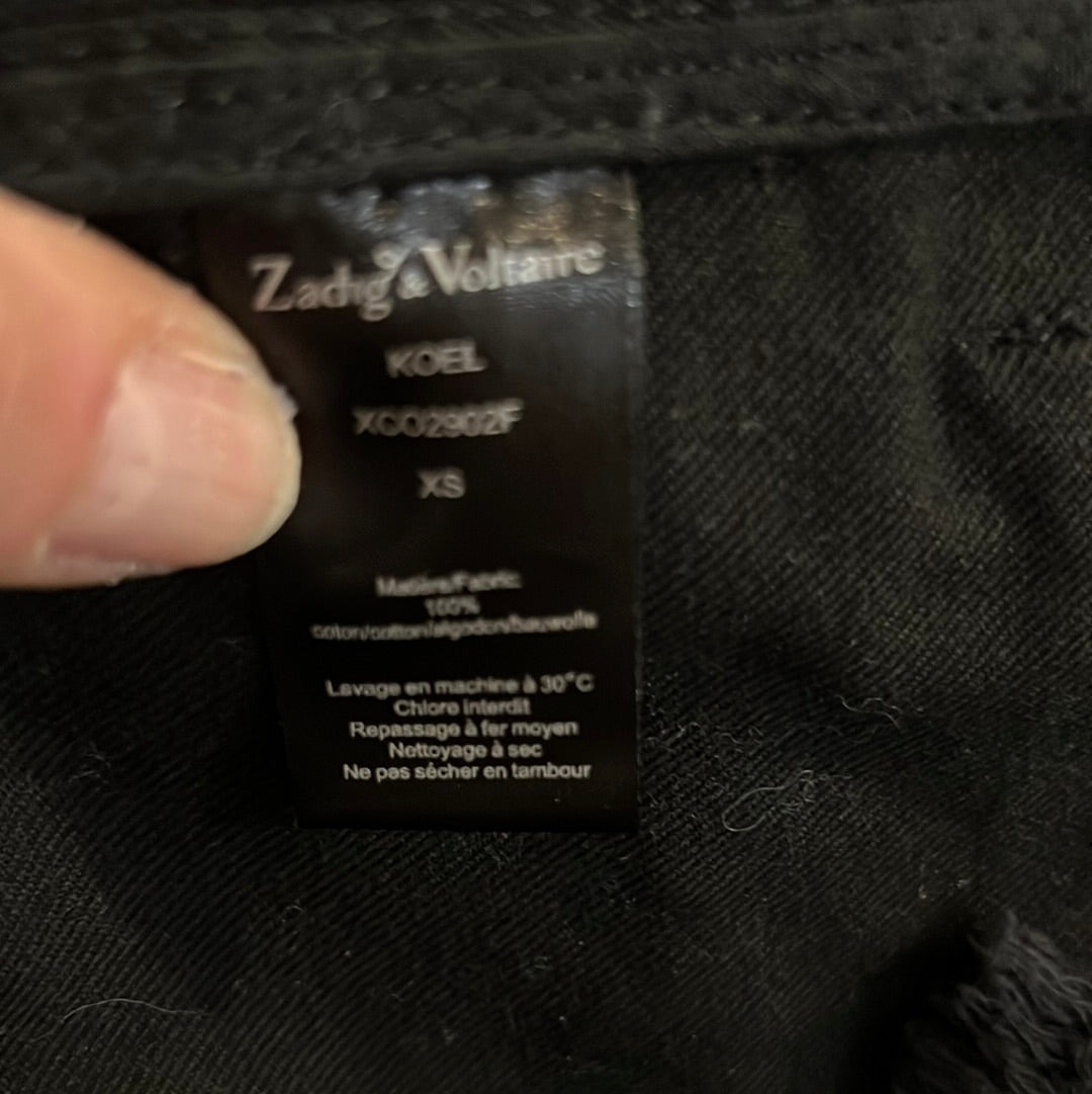 ZADIG&VOLTAIRE. Cazadora negra tachuelas T.s