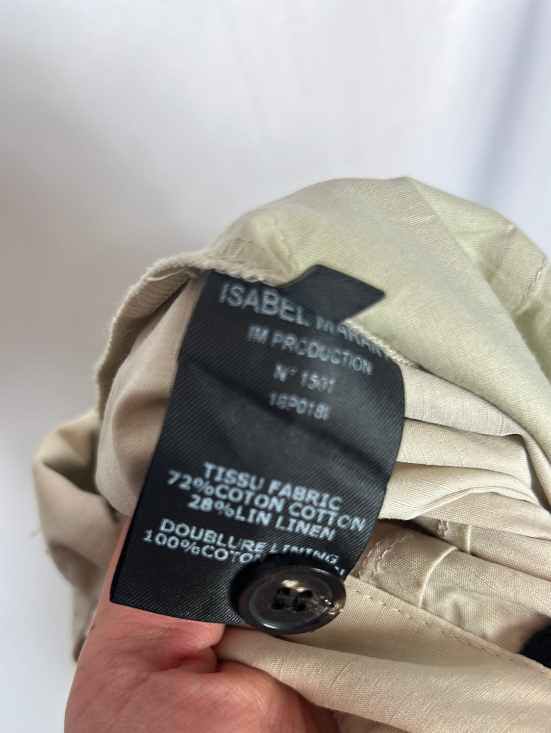 ISABEL MARANT . Pantalón beige textura brillo. T 34