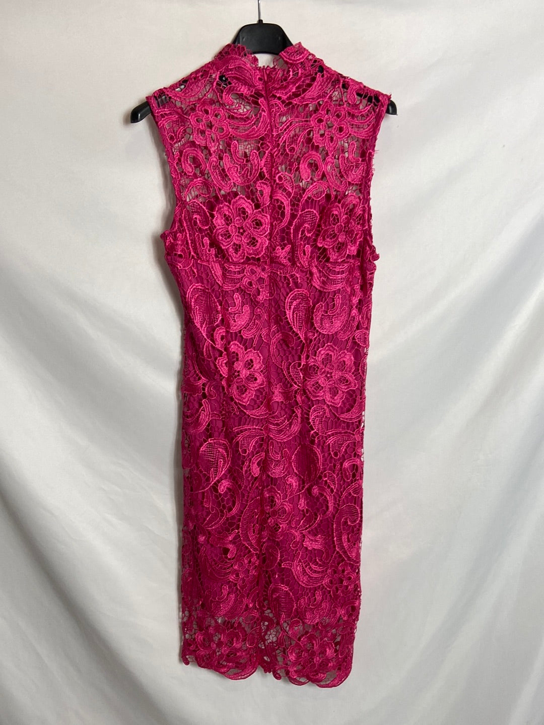 FÓRMULA JOVÉN. Vestido rosa encaje T. 38