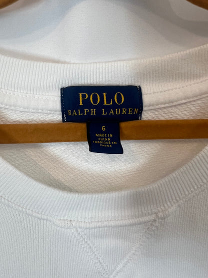 POLO RALPH LAUREN. Sudadera blanca logo. T 6 años