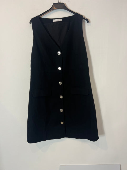 MANGO. Vestido negro botones T.l