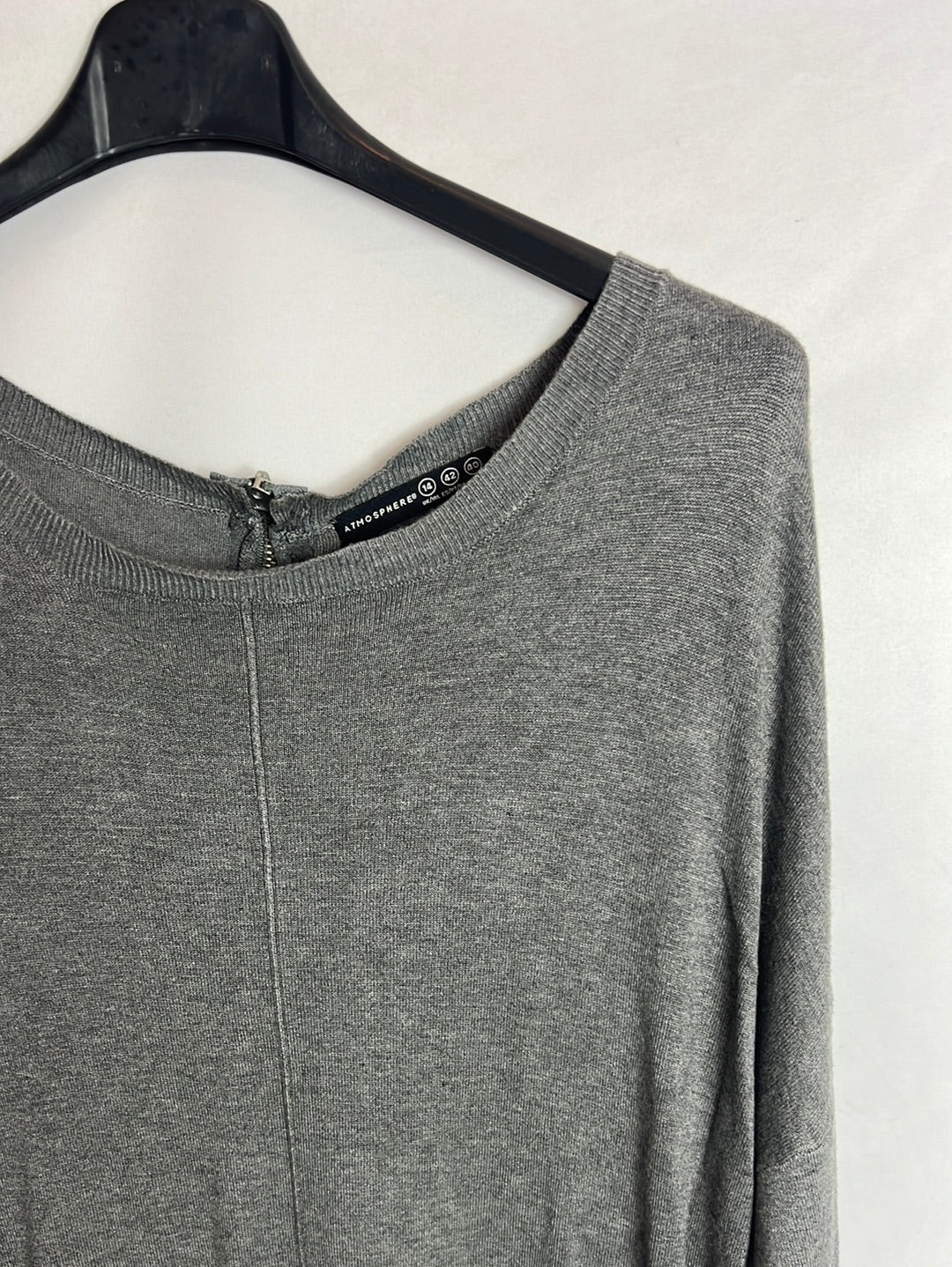 PRIMARK. Jersey gris cremallera T.42