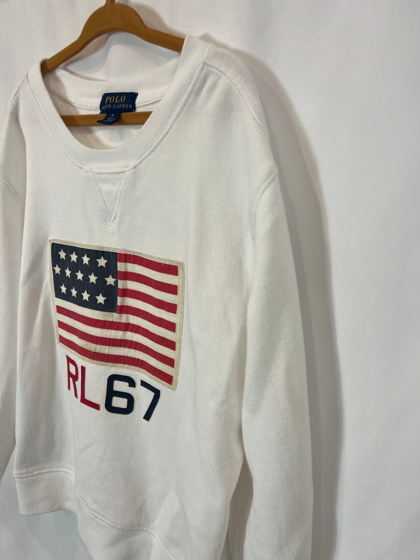 POLO RALPH LAUREN. Sudadera blanca logo. T 6 años