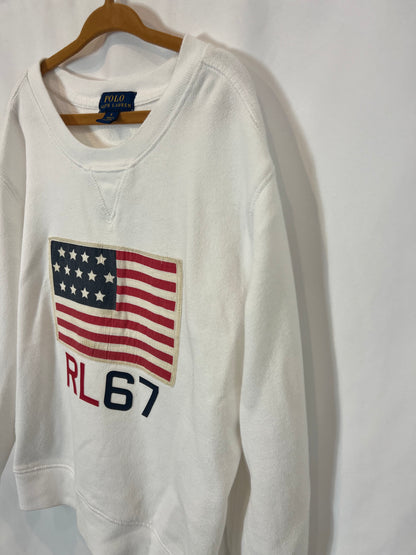 POLO RALPH LAUREN. Sudadera blanca logo. T 6 años