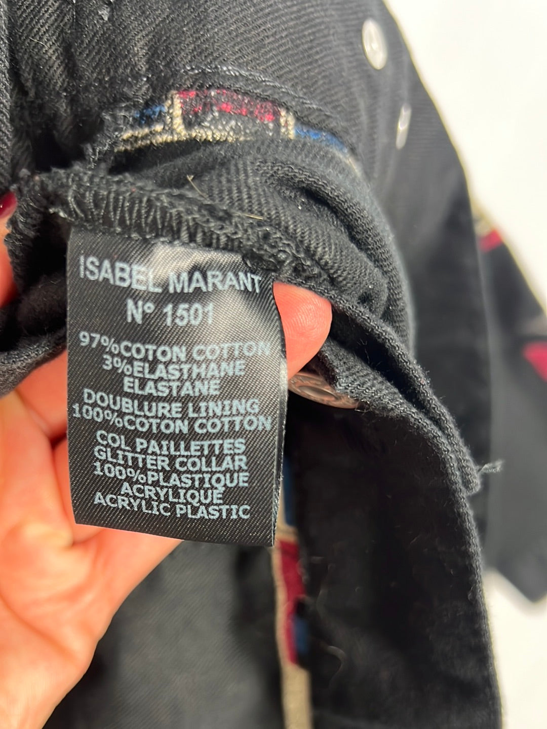 ISABEL MARANT. Chaqueta denim bordados. T 2(M)