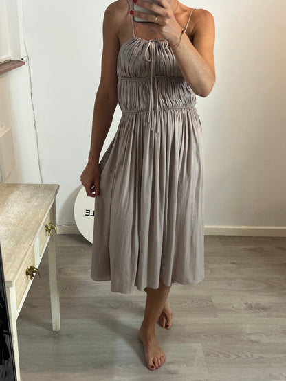 COMPTOIR DES COTONNIERS. Vestido beige fluido T.40