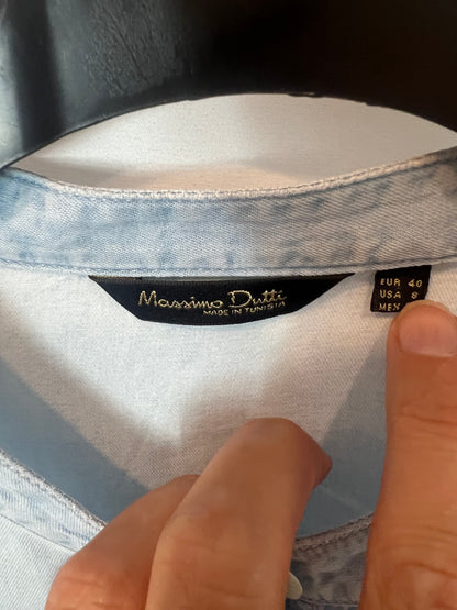 Massimo Dutti. Blusa denim fluida. T 40