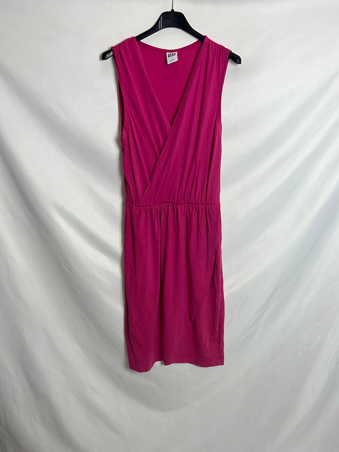 VERO MODA. Vestido algodón rosa cruzado. T M