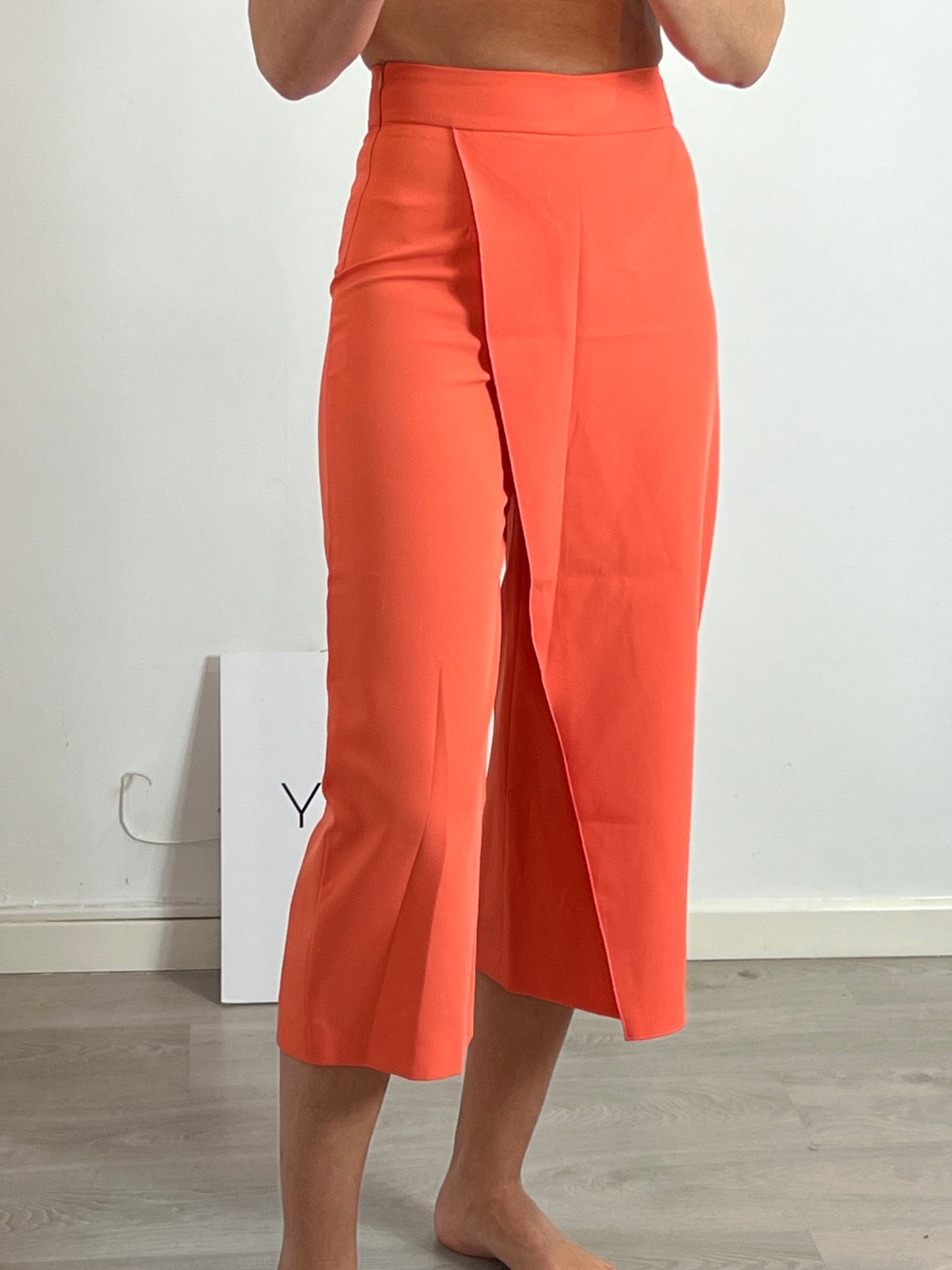 MAK BY MARISA ARACIL Falda pantalón midi naranja T.36