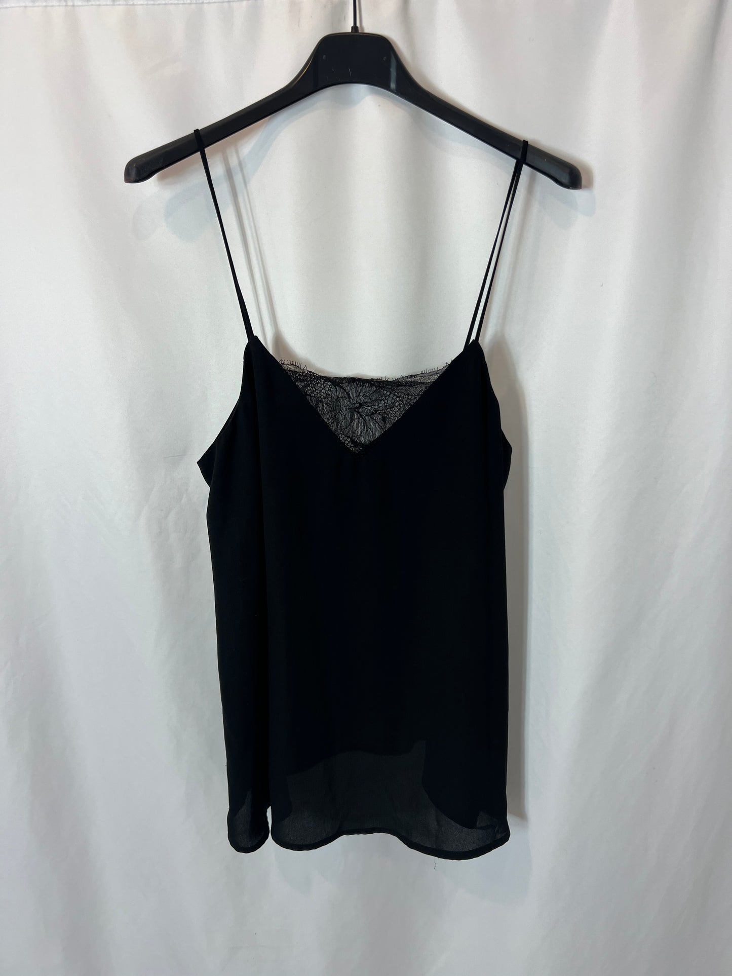 TOPSHOP. Top negro lencero T.36