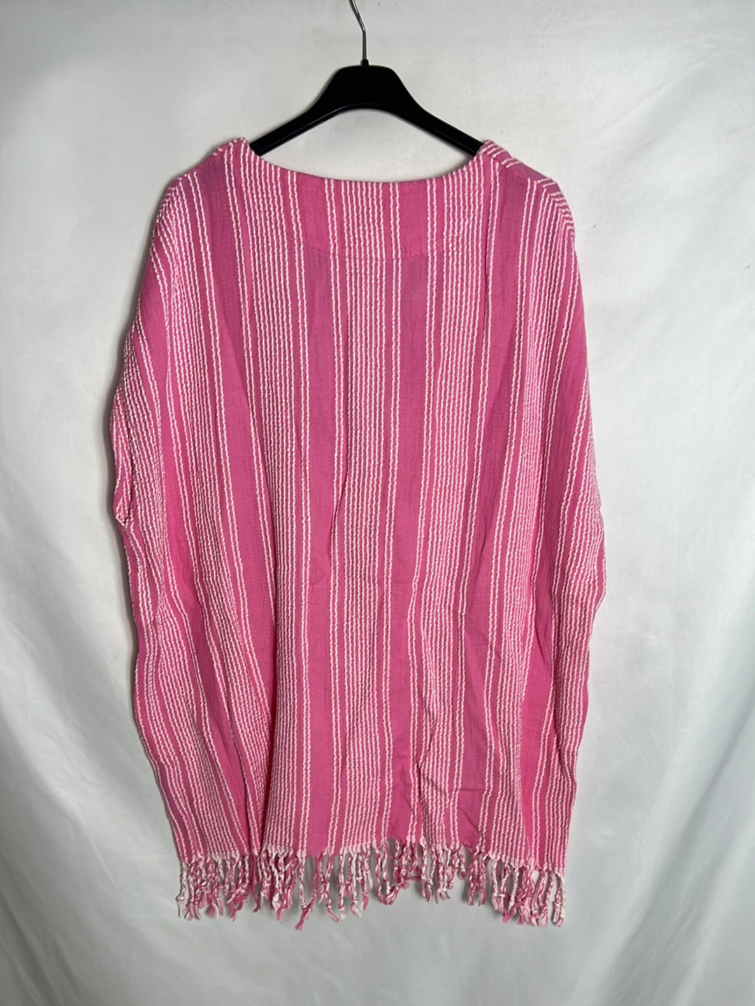 ZARA. Kaftan corto rosa textura. T S/M