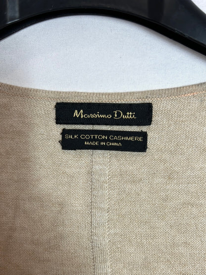 MASSIMO DUTTI. Jersey fino cashmere beige. T S/M