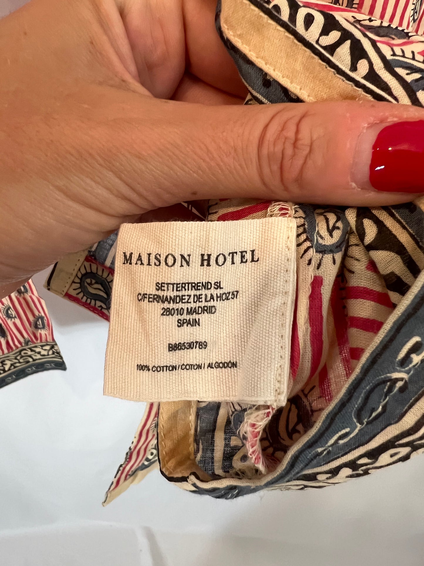 MAISON HOTEL. Blusa algodón estampada. T S