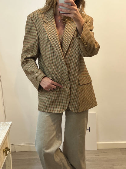 YVES SAINT LAUREN. Blazer camel pata de gallo T.52(vintage)