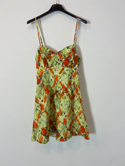 LAAGAM. Vestido corto estampado. T M