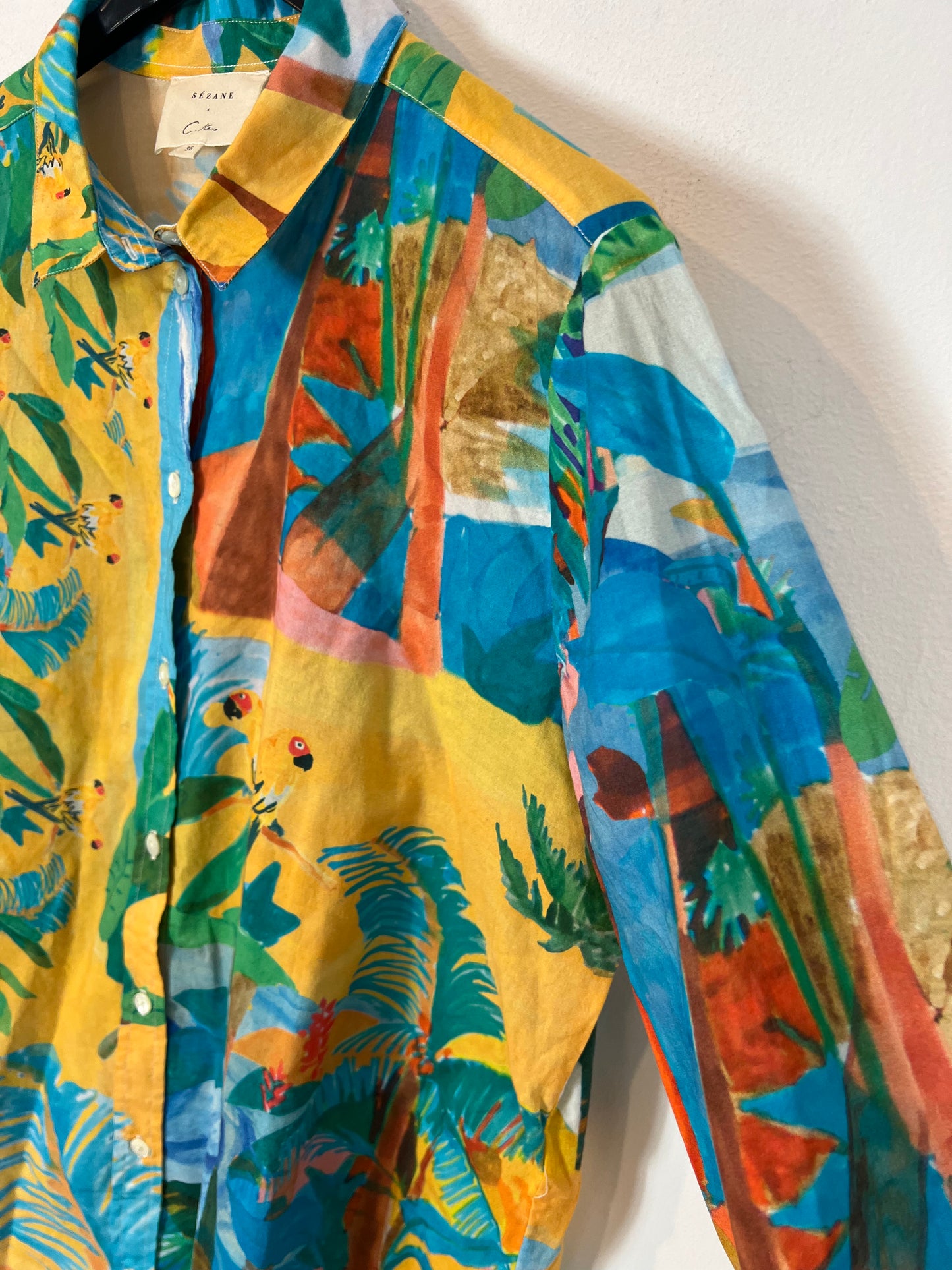 SEZANE. camisa hawaiana T.36