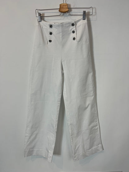 ZUA. Pantalón culotte blanco botones T.m