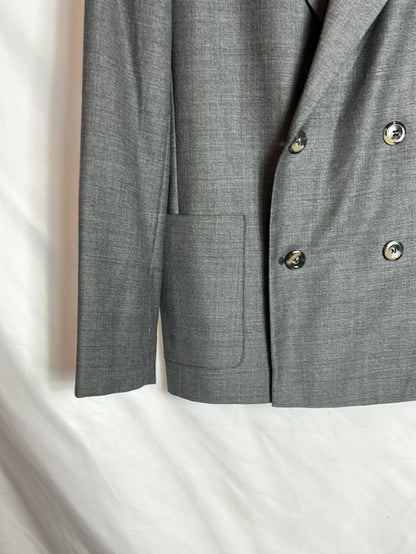 A.P.C. Blazer gris jaspeada lana. T 36