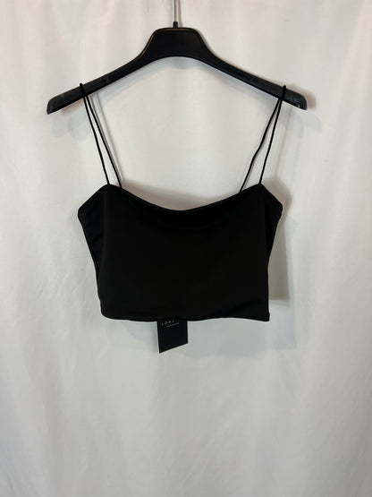 LOAVIES. Crop top negro elastico . T M