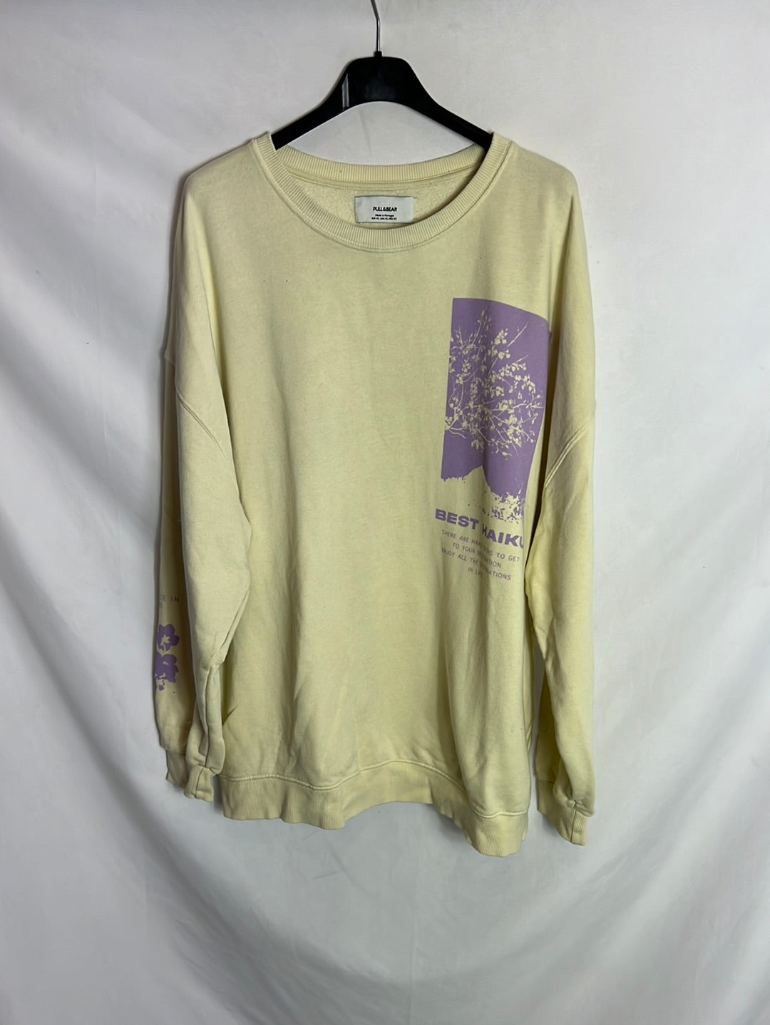 PULL&BEAR . Sudadera tono pastel dibujos. T XL