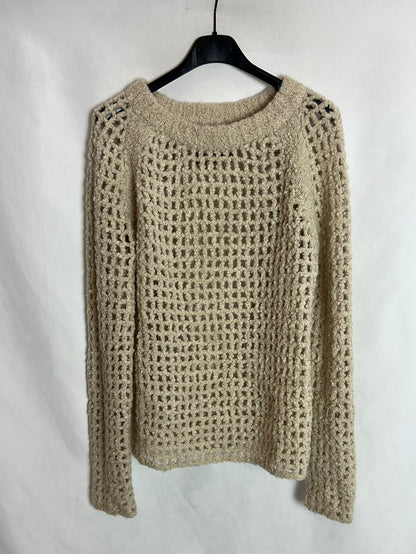 ZADIG&VOLTAIRE . Jersey beige punto abierto. T S