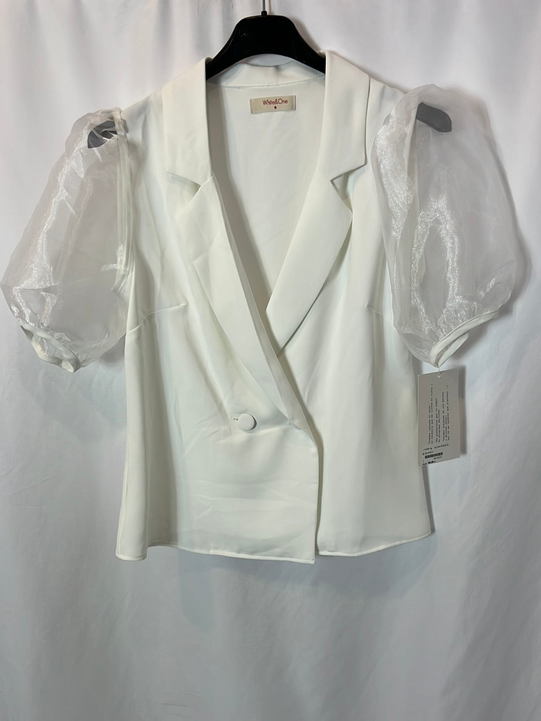 WHITE&ONE Blusa blanca mangas T.l