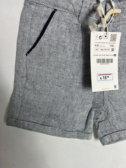 ZARA. Pantalón corto gris jaspeado T 4-5 años