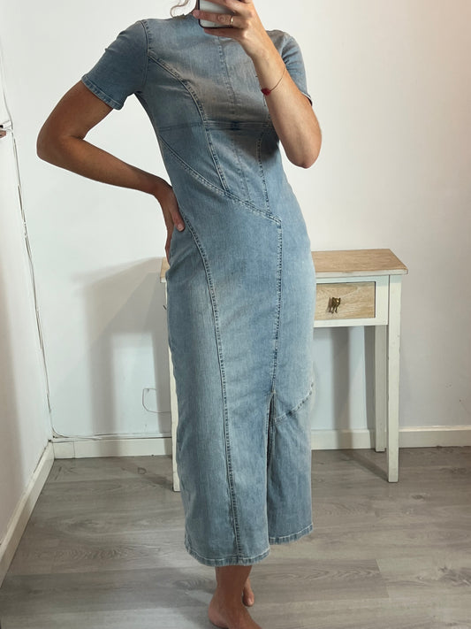 ZARA. Vestido largo denim T.s