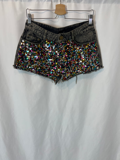 HOT&DELICIUS. Short denim lentejuelas. T  M