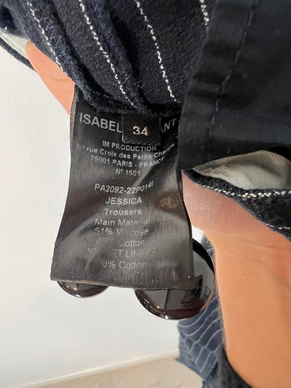 ISABEL MARANT. Pantalón azul rayas diplomáticas T.34