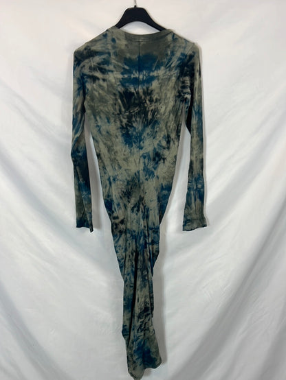 RABENS SALONER. Vestido midi tie dye fruncido T.xs