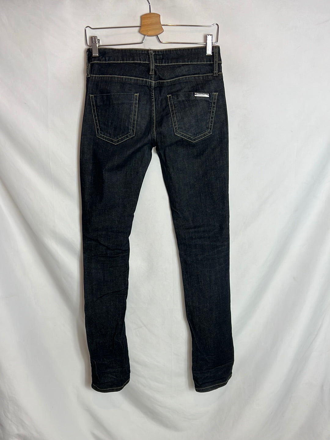 MASSIMO DUTTI. Denim recto azul oscuro. T 25(36)