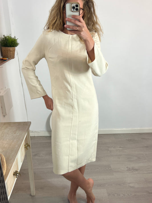 LUMINA. Vestido midi beige T.m