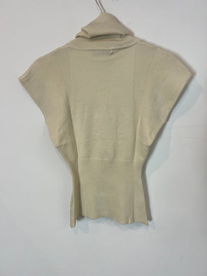 CAROLINA HERRERA. Top punto beige. T XS/S