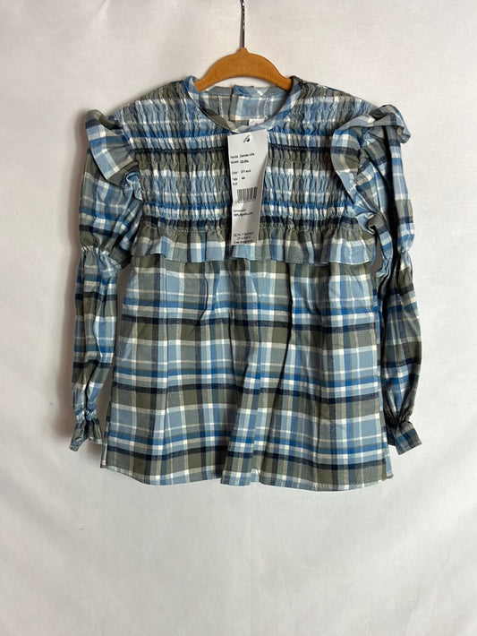 ANCAR. Camisa escocesa fruncidos niña. T 4 Años