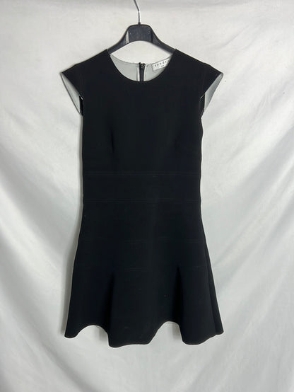 SANDRO. Vestido negro corto textura. T 1(S)