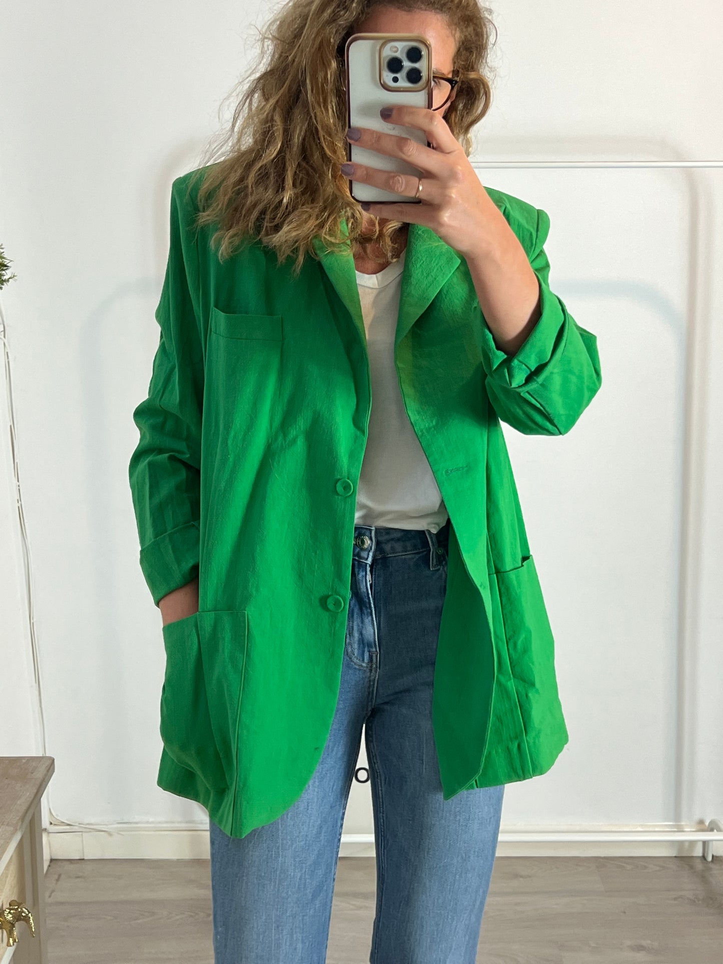 STOREST. Blazer verde algodón T.s/m