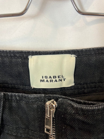 ISABEL MARANT. Pantalón negro denim bolsillos T.36