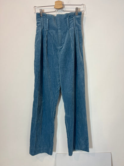 IRO. Pantalón ancho pana azul T.34