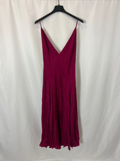 ASOS. Vestido midi buganvilla aperturas. T 36 (tara)