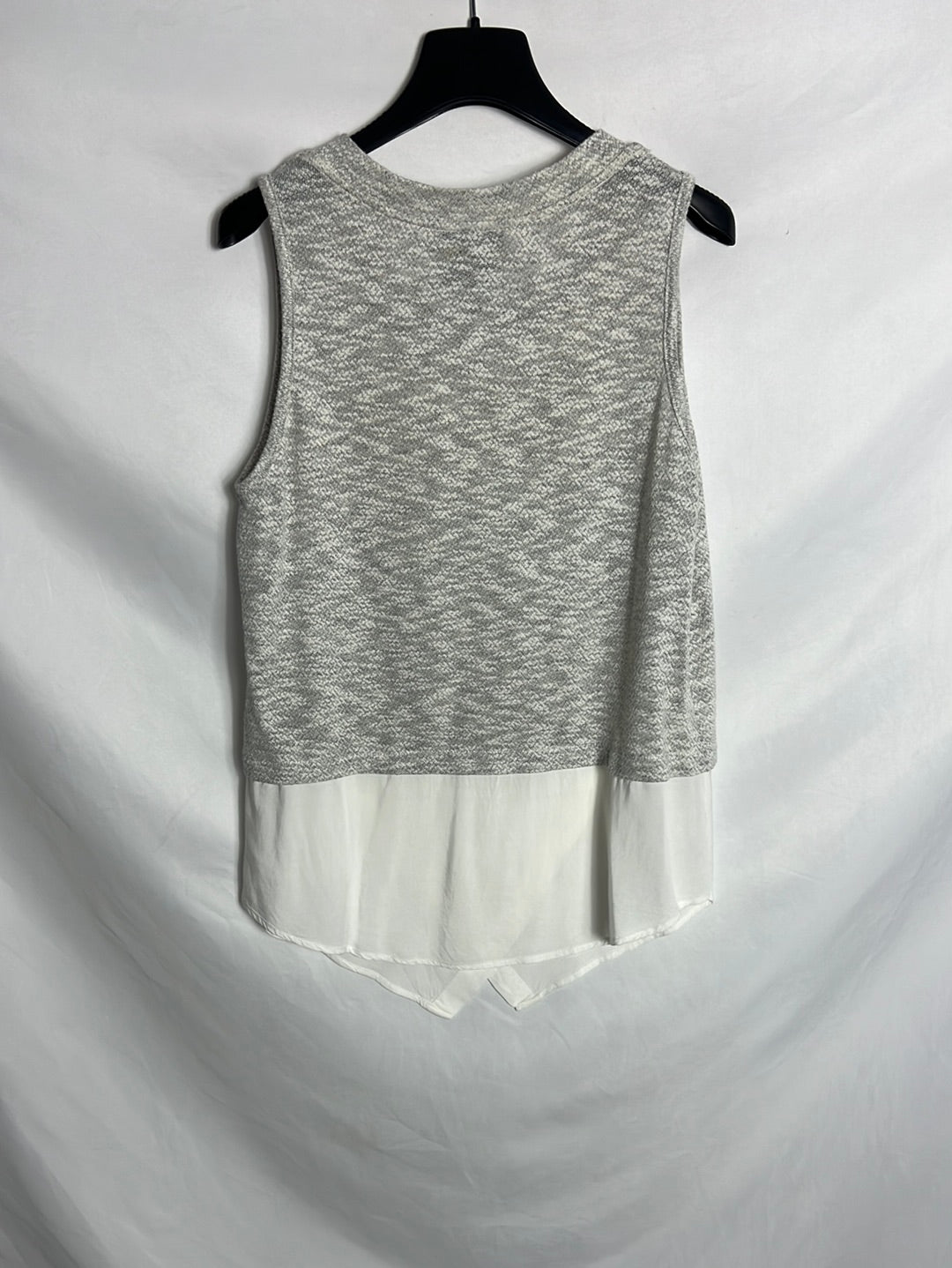 W5. Top doble textura gris jaspeado. T M