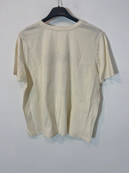 ZARA. Camiseta beige "parís" T.m