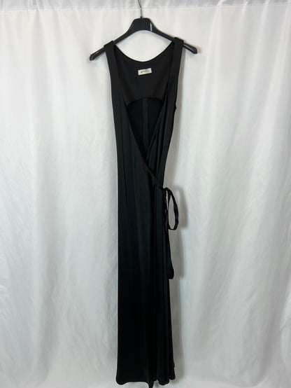 ATTICO. Vestido largo negro satinado  T.s/m