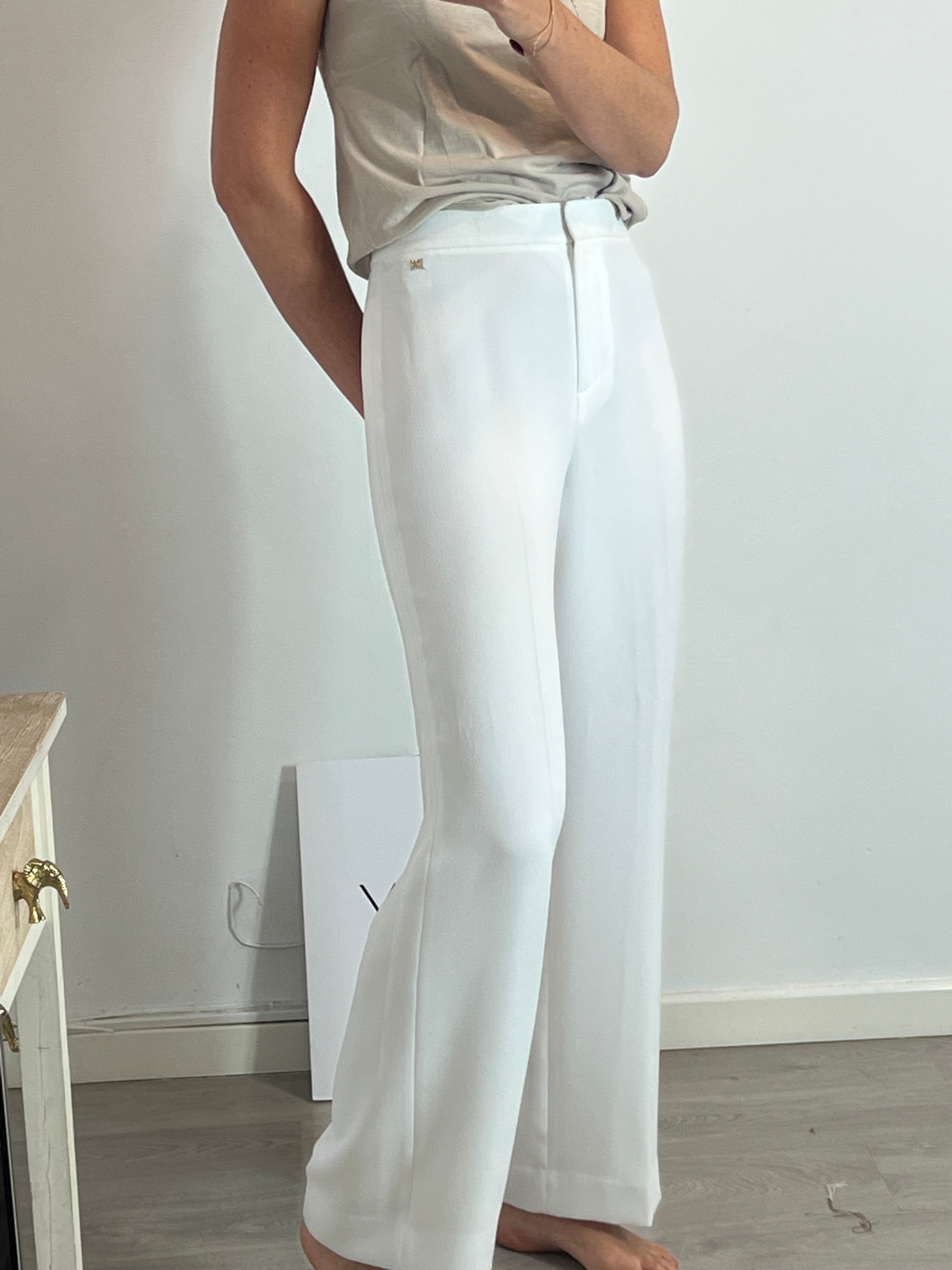 Pantalon blanco shops pata ancha