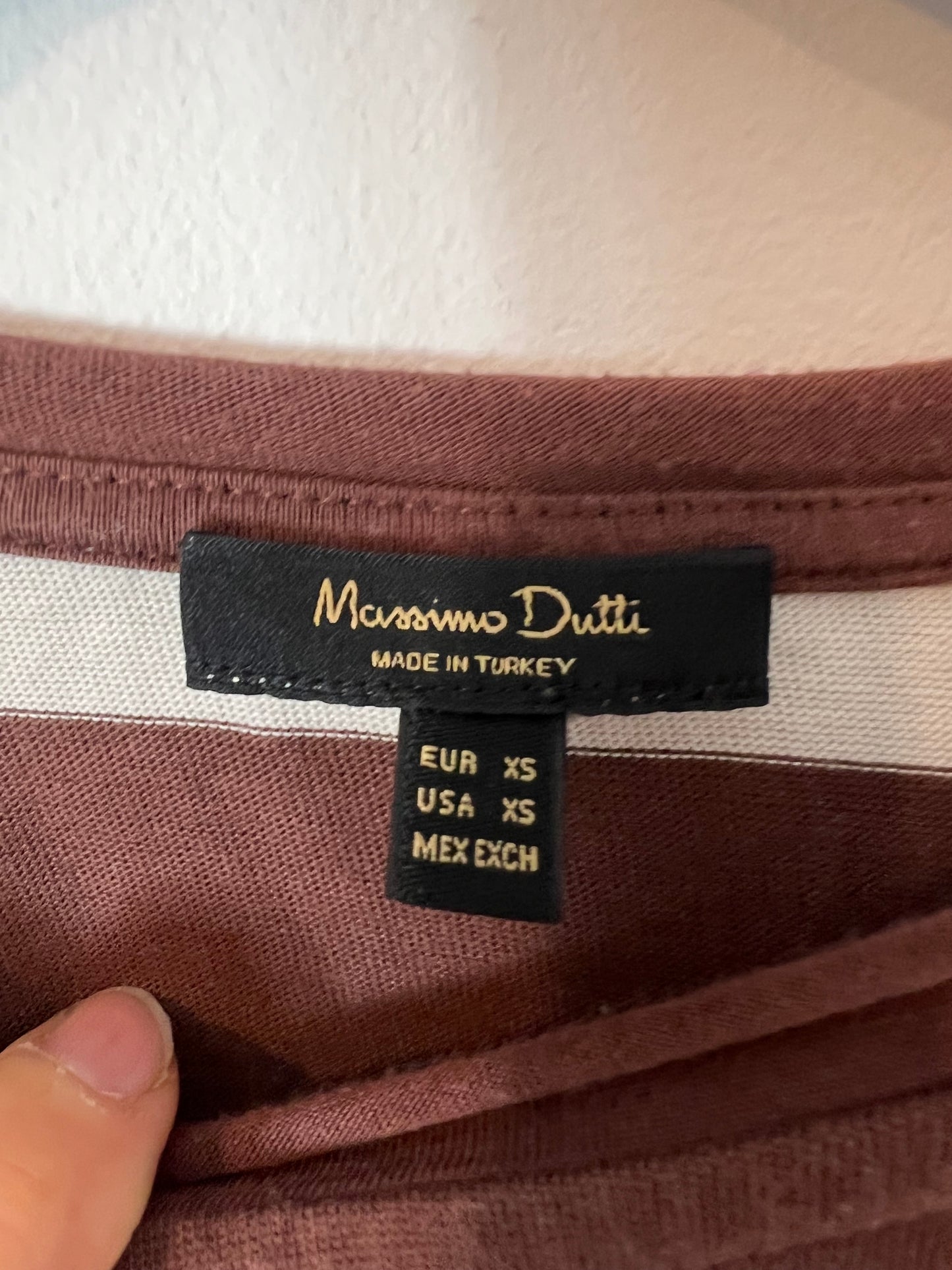 MASSIMO DUTTI. Camiseta rayas oversized T.xs