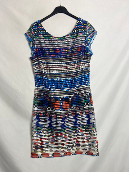 DESIGUAL. Vestido multicolor  textura. T L