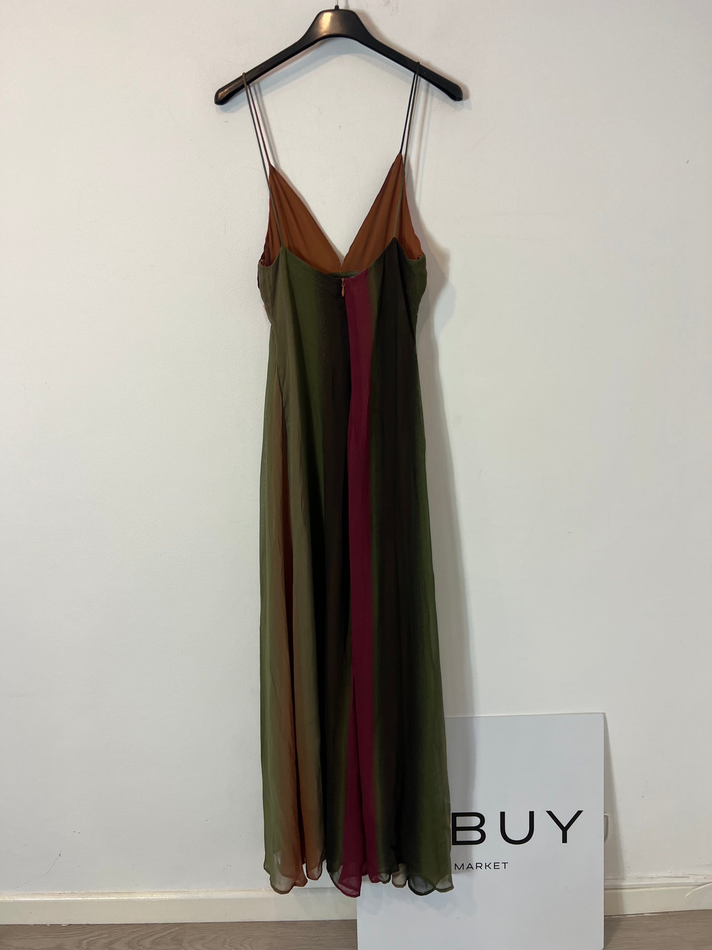 ZARA. Vestido largo colores y piedras T.xs