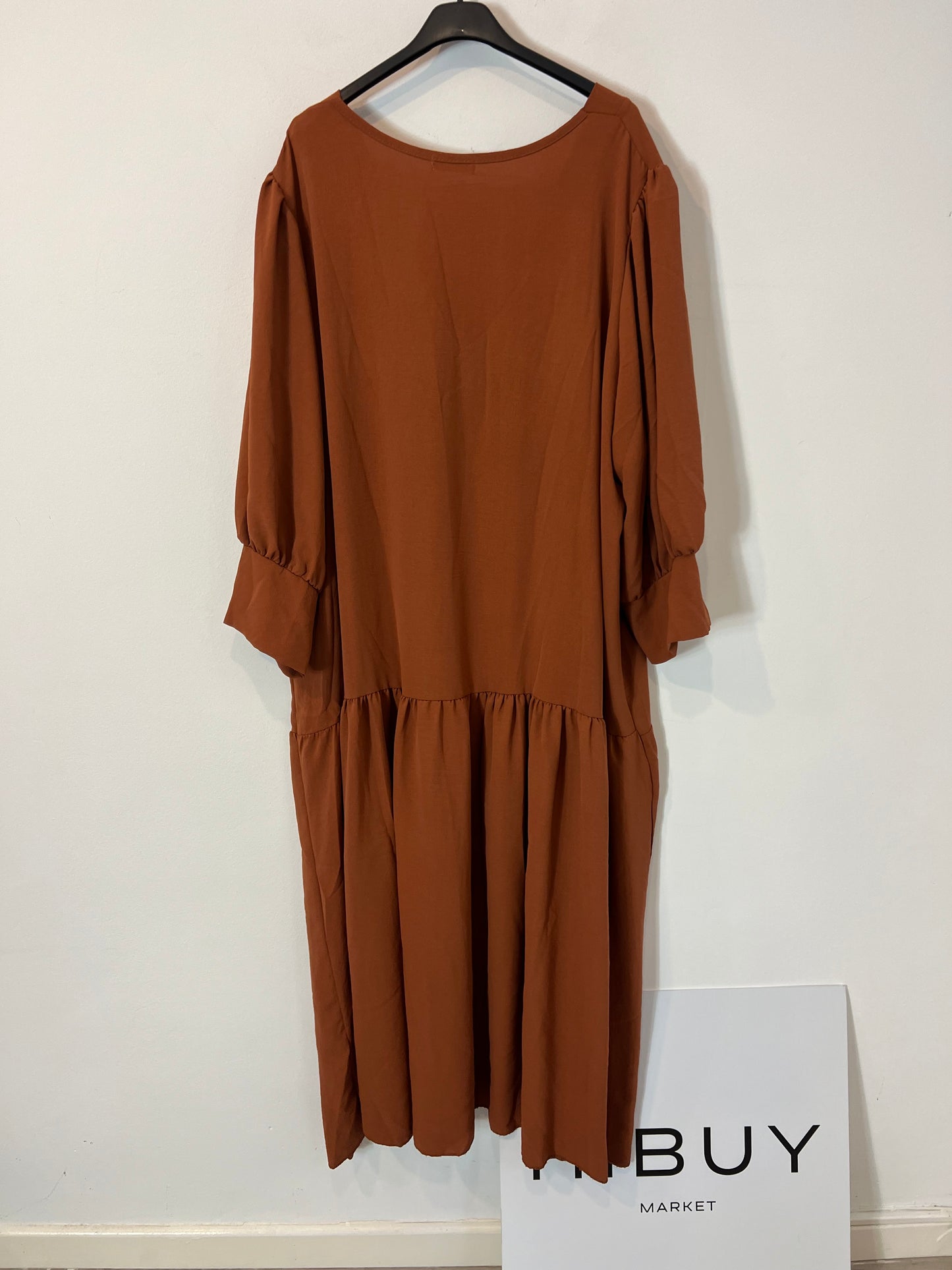 BUGANVILIA. Vestido caldera mangas ligeramente abullonadas T.3xl