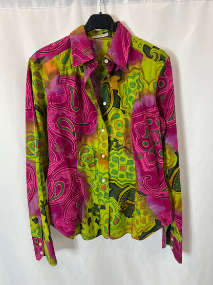 ETRO. Camisa estampada colores. T 46 (L)