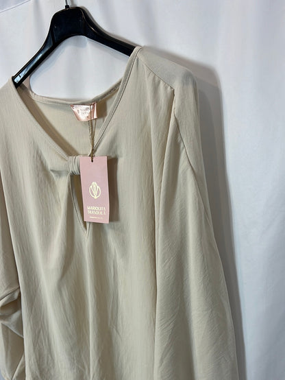 MARIQUITA TRASQUILÁ. Blusa beige  fluida T.l/xl